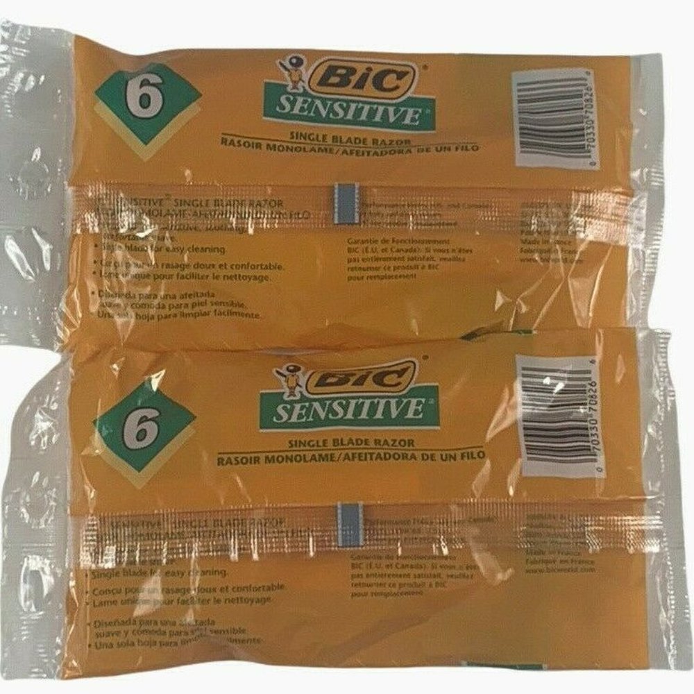 BIC Sensitive Single Blade Disposable Razor 6 Each - Picture 2 of 2